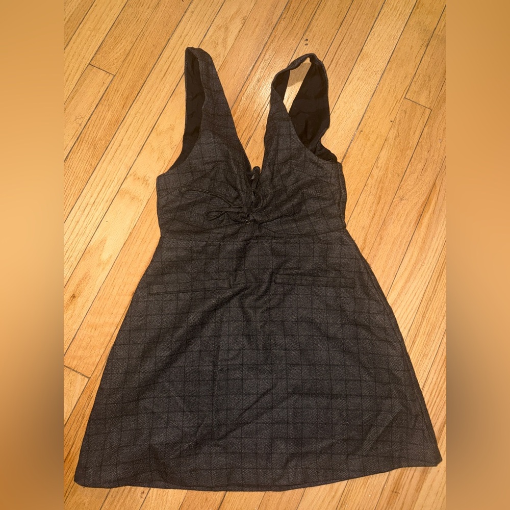 Reformation Black Plaid Dress